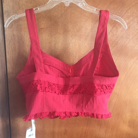Free people red lace crop top- tags still on - Picture 3 of 7